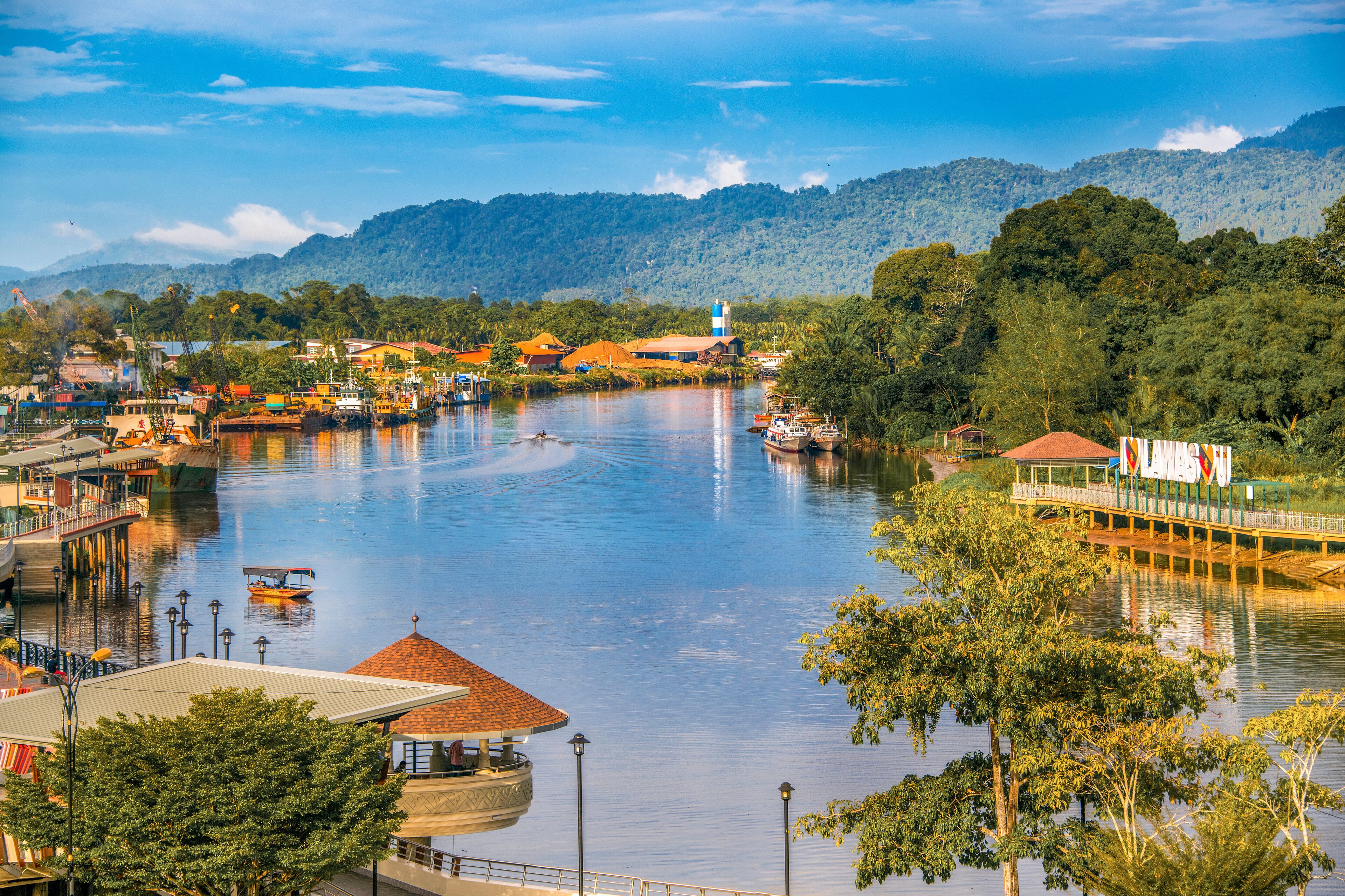 Lawas town in Sarawak, Borneo, Malaysia