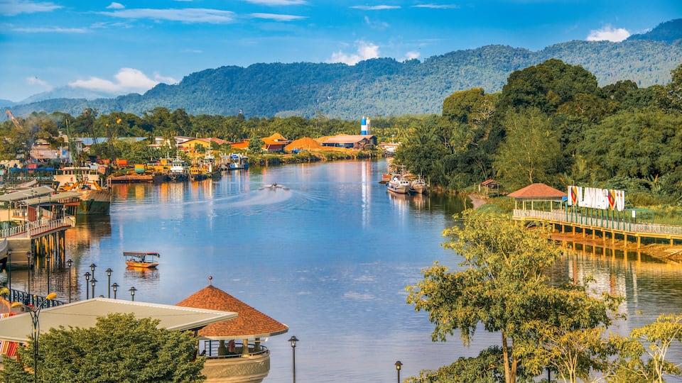 Lawas town in Sarawak, Borneo, Malaysia