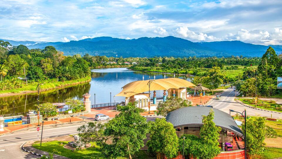 Lawas town in Sarawak, Borneo, Malaysia