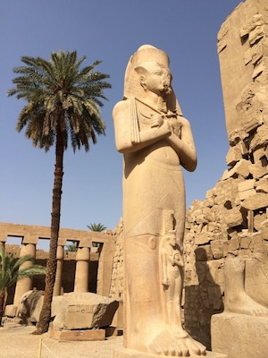 Highlight of our visit to Egypt. Pharaoh statue in the ancient temple complex (the largest in the world), just amazing. We were the only people there, seems no one is visiting anymore which is a shame. #TroveOn