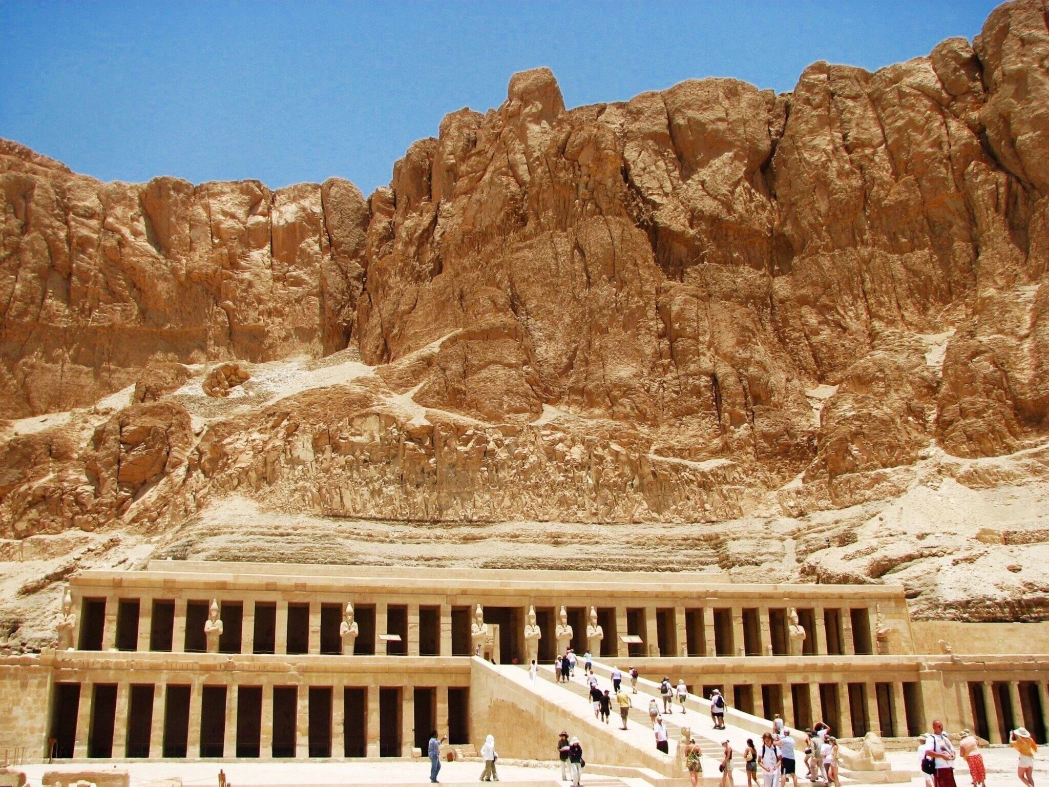 3500 years old UNESCO World Heritage Site located in Thebes, present day Luxur, the capital of Egypt during the period of the Middle and New Middle Kingdoms is a striking testimony of the Egyption civilization at it's height. 

Queen Hatshepsut (1508–1458 BC) was the fifth pharaoh of the eighteenth dynasty. She came to the throne of Egypt in 1478 BC and is generally regarded by Egyptologists as one of the most successful pharaohs, reigning longer than any other woman of an indigenous Egyptian dynasty.

Had a great time exploring this site.
