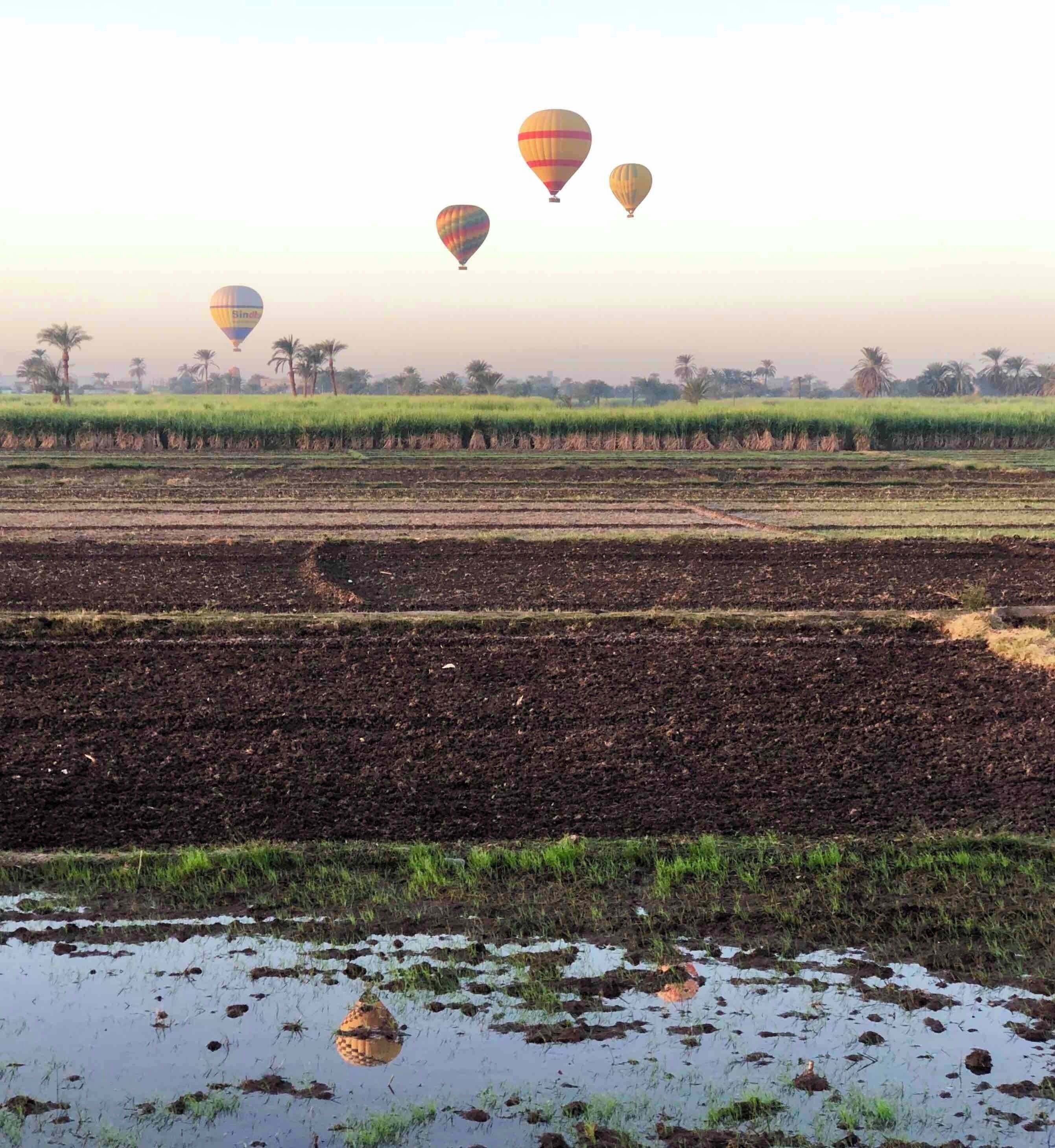 Reflection of the hot air balloons taken while we were inside the hot air balloon