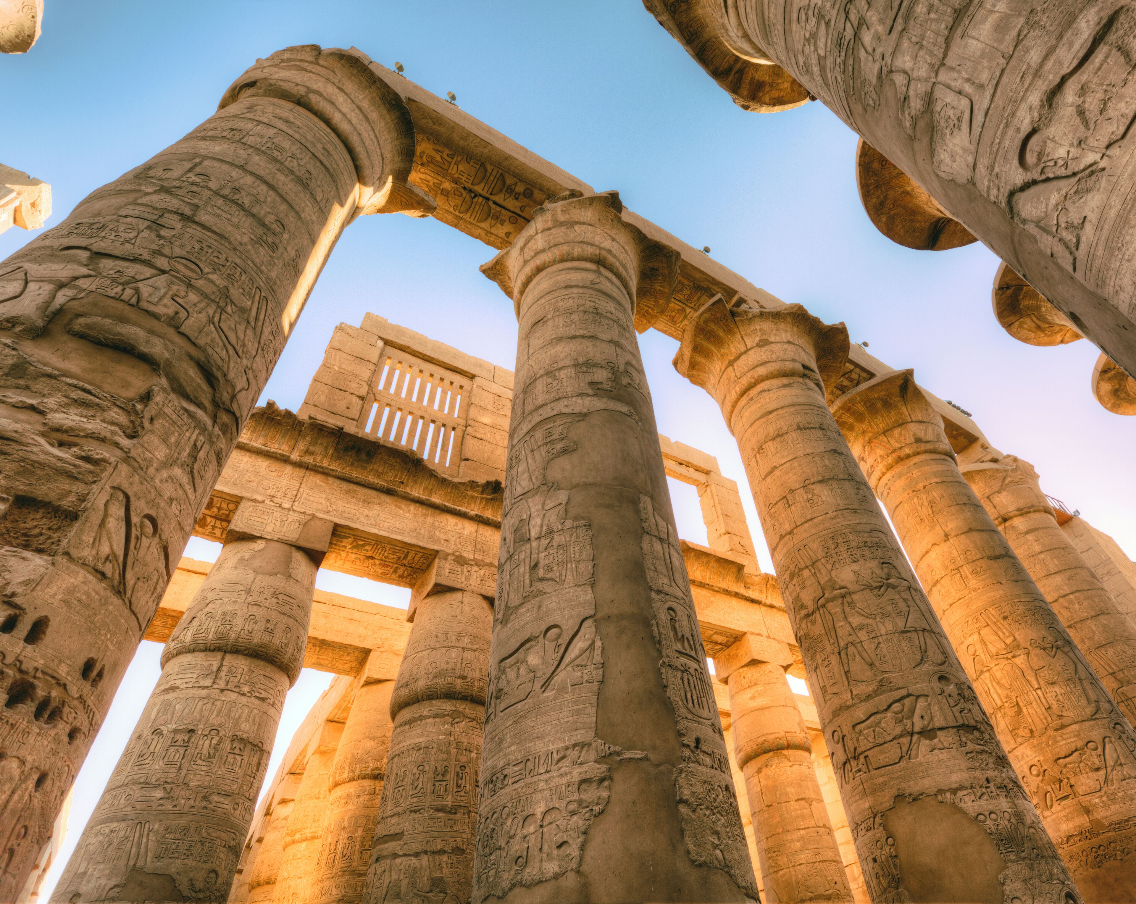 Karnak Temple in Luxor is the 2nd most popular place to visit in Egypt after the Pyramids. These are just some of the 134 massive pillars on site! #History is all around Egypt! 