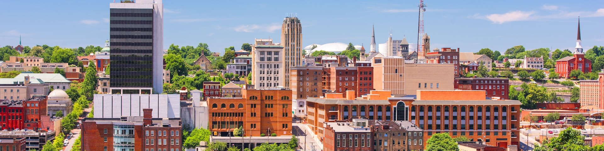 Lynchburg, Virginia, USA downtown city skyline in the day.; Shutterstock ID 442357270