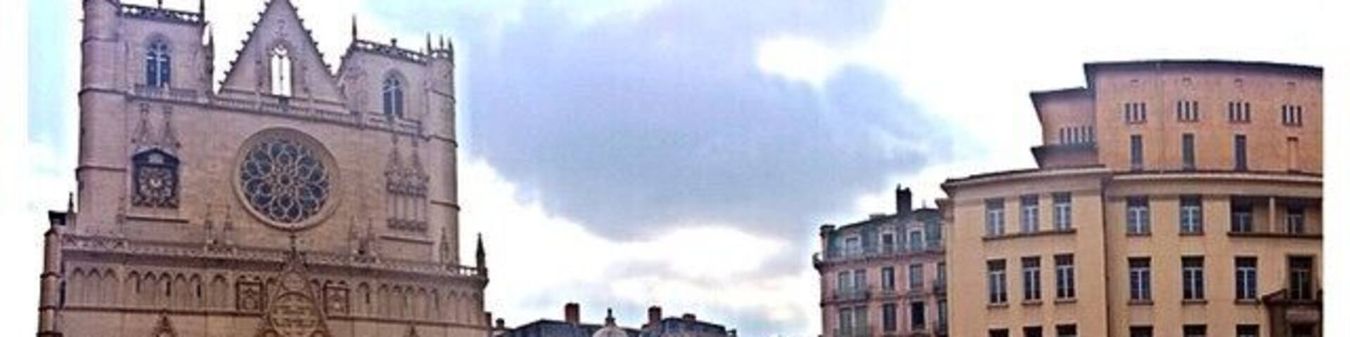 France - , Lyon. #Lyon #France #cathedral #placeSt.Jean #EuroRoadTrip #roadtrippin #girlstrip Beautiful, and charming city. #WalksofLyon