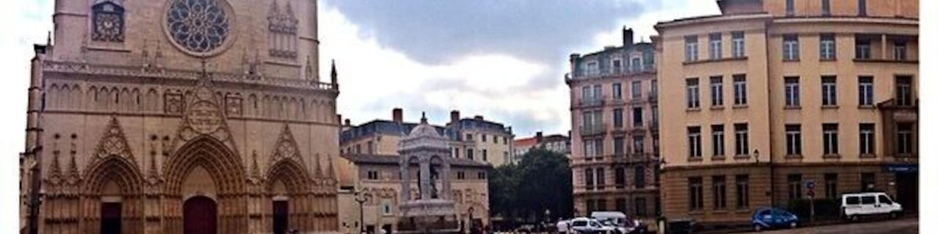 France - , Lyon. #Lyon #France #cathedral #placeSt.Jean #EuroRoadTrip #roadtrippin #girlstrip Beautiful, and charming city. #WalksofLyon