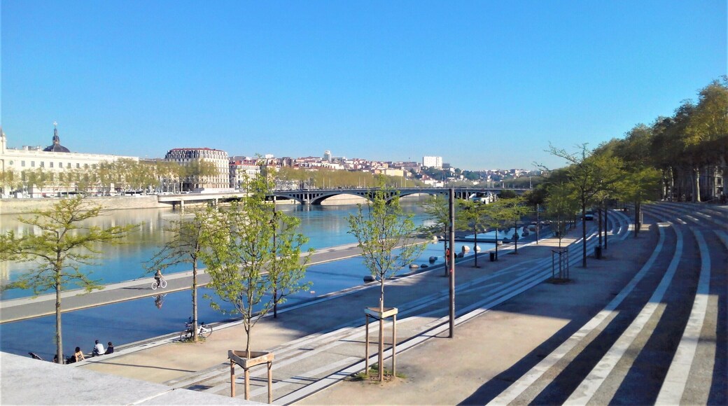 View of the Rhone and Pont Wilson from the Pont de la Guillotiere.
#LifeatExpedia #River #Rhone #Bridge #Pont #France #Lyon #BVSBlue