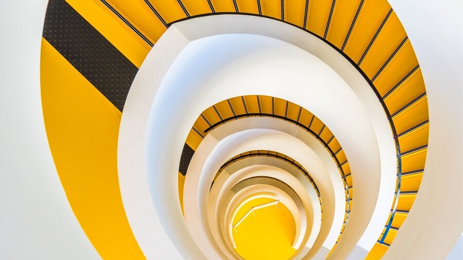 Visit this library for its amazing yellow staircase ! #troveontuesday