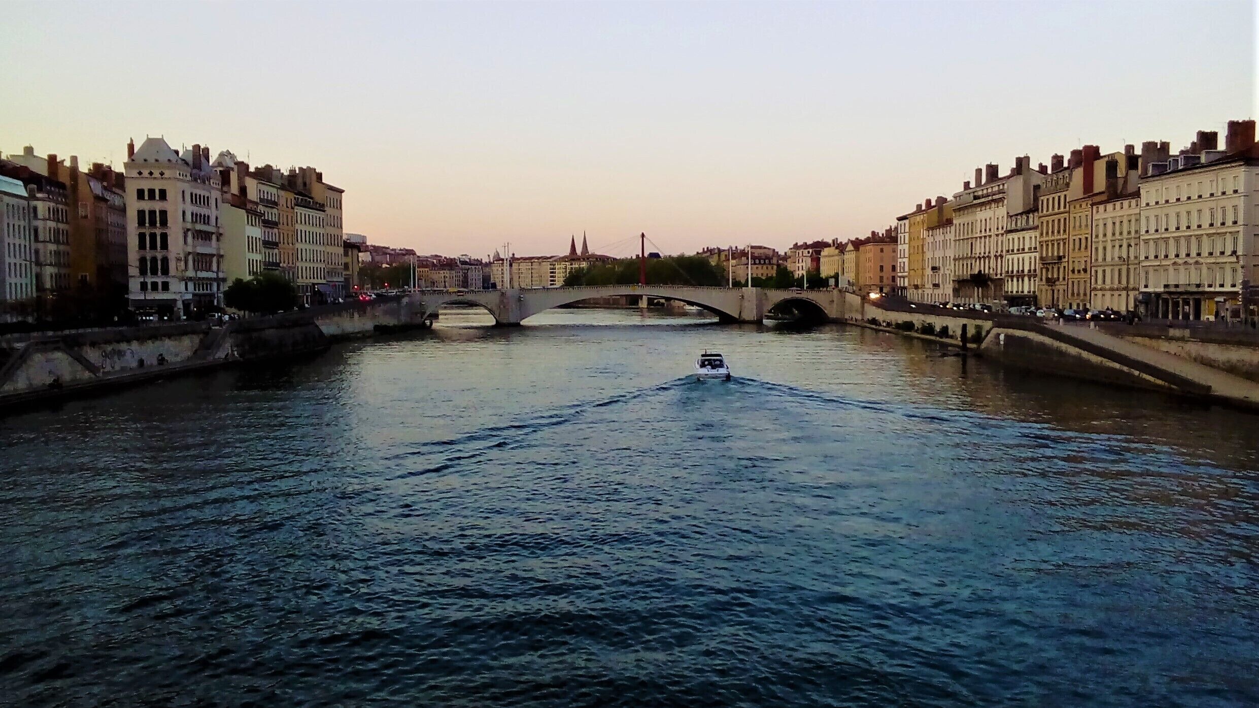 View from the Pont Bonaparte at dusk.
#LifeatExpedia #Lyon #Pont #Passerelle #Dusk #River #Soane #BVSBlue #TroveonTuesday