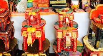 Valluvar Kottam has a ten day long National Silk Expo every year in July. Craftsmen from all over the country bring their wares and sell them at the Expo. This was a stall from Jodhpur, Rajasthan. Colorful wooden dolls, foyer tables, vases, collectibles and frames on sale here.