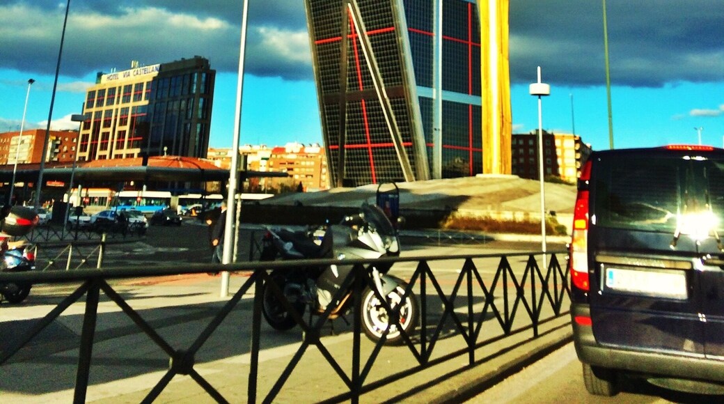 Plaza Castilla in Madrid, with the inclined towers, know as Europe's Gate.
