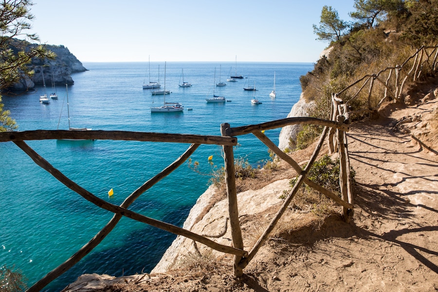 Best beach coastal walk in Menorca; Shutterstock ID 479330617