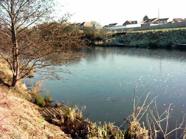 The Old River During the construction of the Manchester Ship Canal several sections of the River Irwell (which was canalised between Manchester and the point where it joined the Mersey near here)remained after its course was straightened. This is a picture of one of these sections, known locally as The Old River. Taken on a cold January day with ice on the surface.