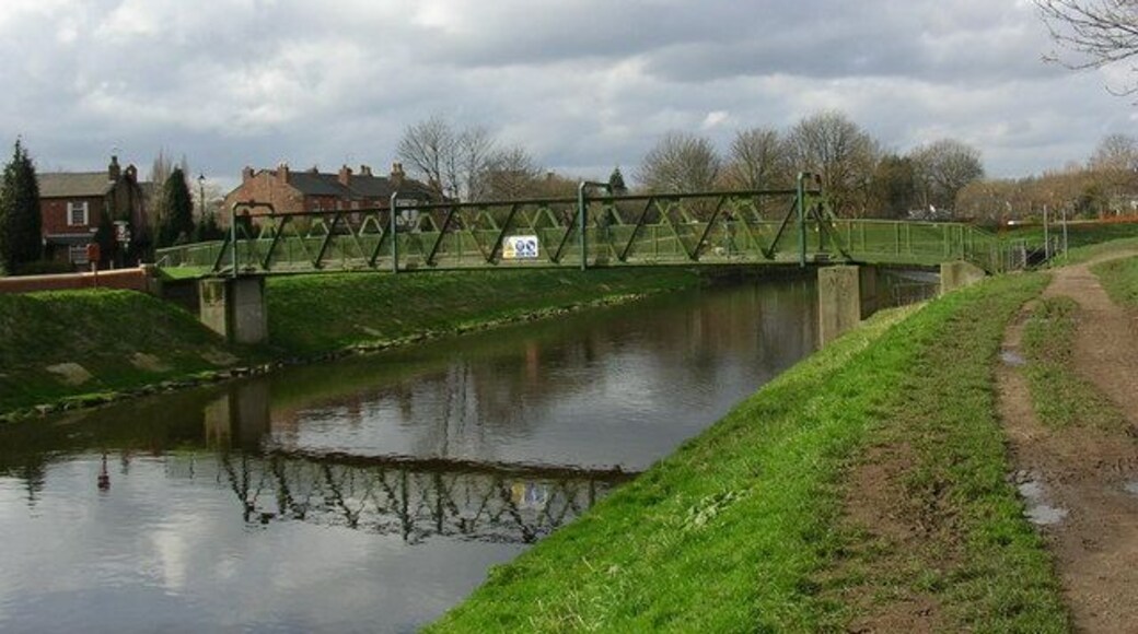 Northenden Bridge Footbridge crossing the River Mersey at Northenden.