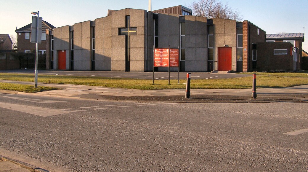 St Andrew's Parish Church, Hillock At the corner of Ribble Drive and Mersey Drive.
