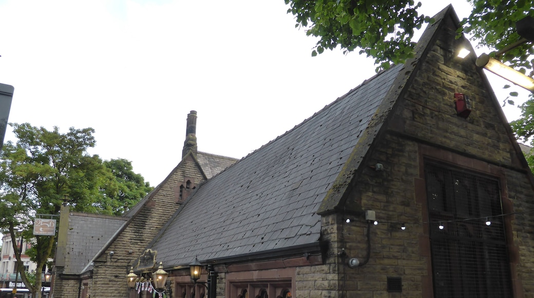 Photograph of the former Holy Innocents School, Fallowfield, Manchester, England, now converted into a public house