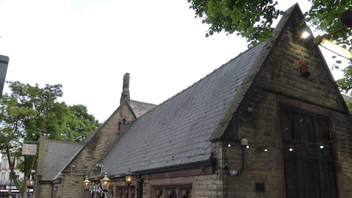 Photograph of the former Holy Innocents School, Fallowfield, Manchester, England, now converted into a public house