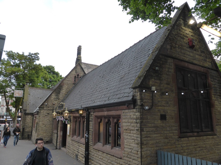Photograph of the former Holy Innocents School, Fallowfield, Manchester, England, now converted into a public house