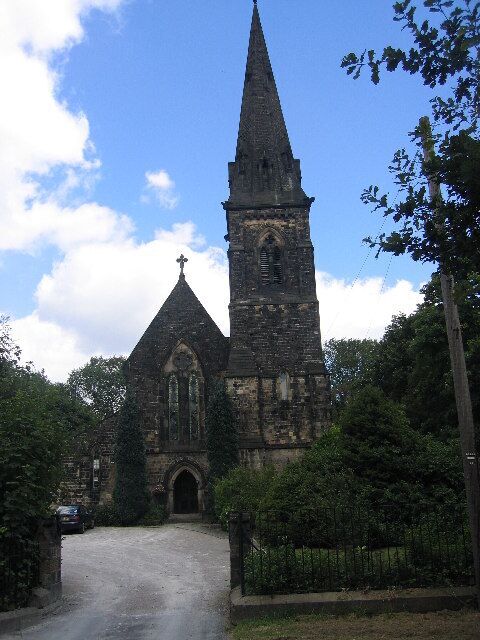 St James House, Danes Road, Rusholme, Greater Manchester, seen from the west. Copmpleted as a parish church in 1846, the building in is now a nursing home.