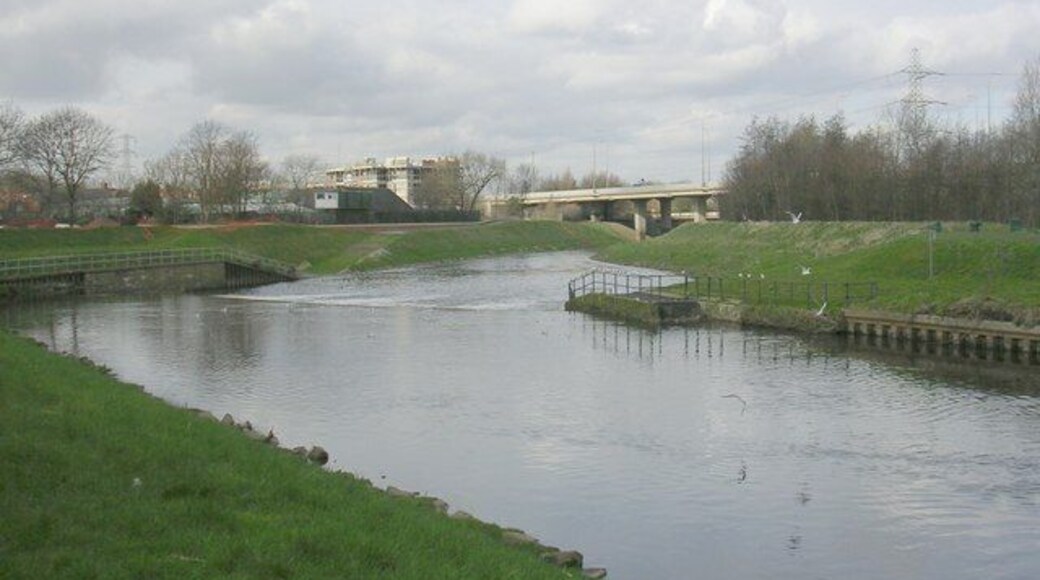 River Mersey, Northenden Looking downstream above Northenden Weir.