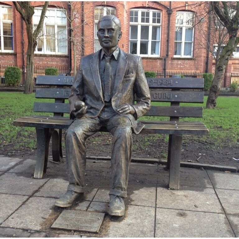 Memorial to Manchester academic Alan Turing - father of computer science and the cryptographer who cracked the Enigma code. Persecuted for his sexuality by an ungrateful government and a prejudiced society.