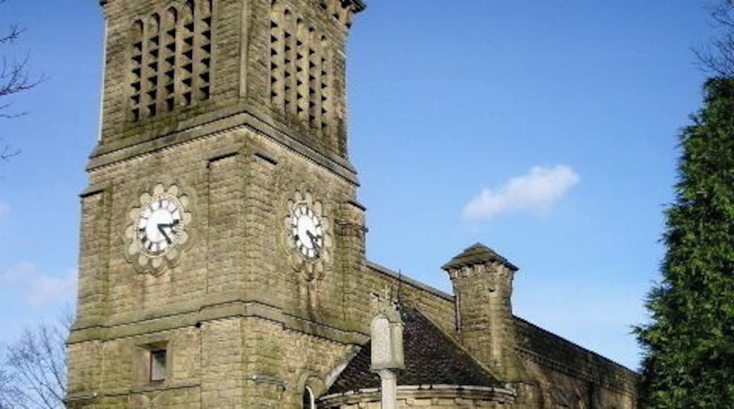 West tower of St John the Baptist parish church, Pendlebury, Greater Manchester, seen from the southwest