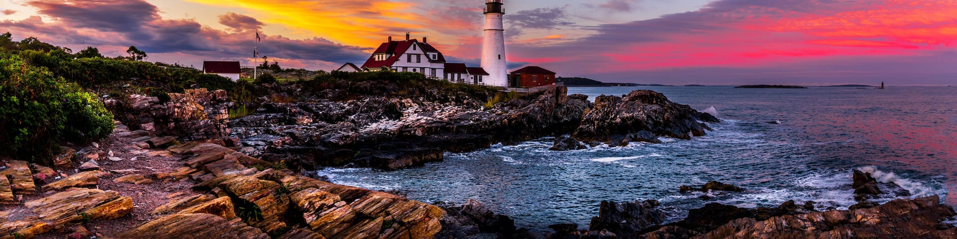 Portland, Maine Lighthouse at Sunset
