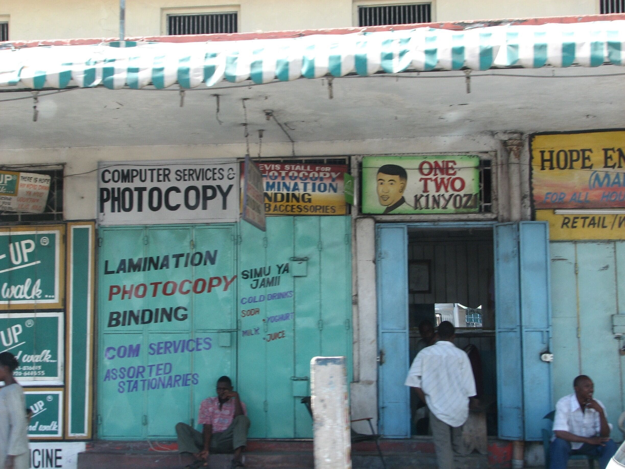 Shops along the side of the road.
