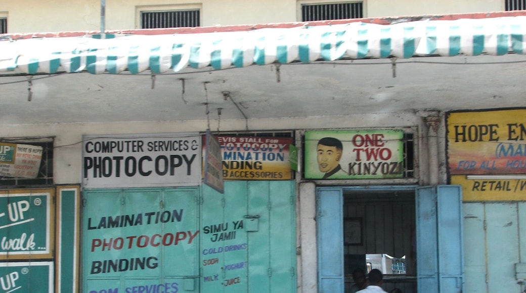 Shops along the side of the road.