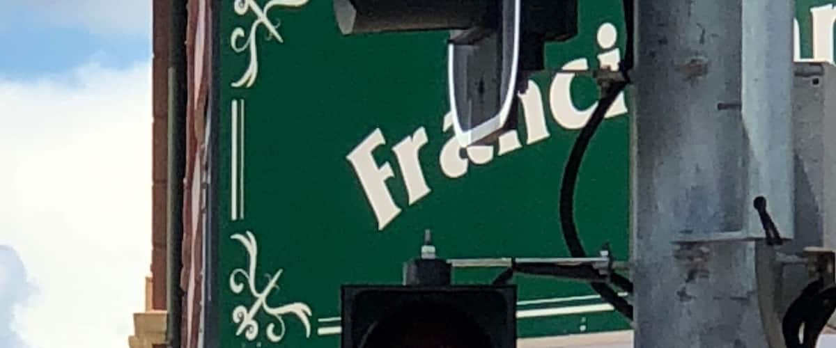 Pedestrian crossing lights in Maryborough Queensland near the birth place of Mary Poppins author, Pamela Lyndon Travers