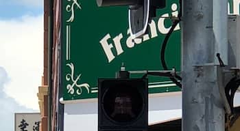 Pedestrian crossing lights in Maryborough Queensland near the birth place of Mary Poppins author, Pamela Lyndon Travers