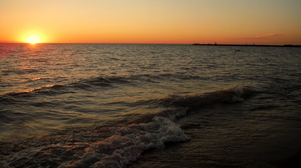 Lake sunset on Lake Michigan as seen from Manistee.
