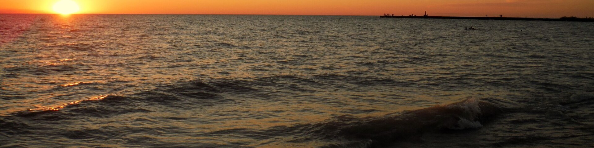 Lake sunset on Lake Michigan as seen from Manistee.