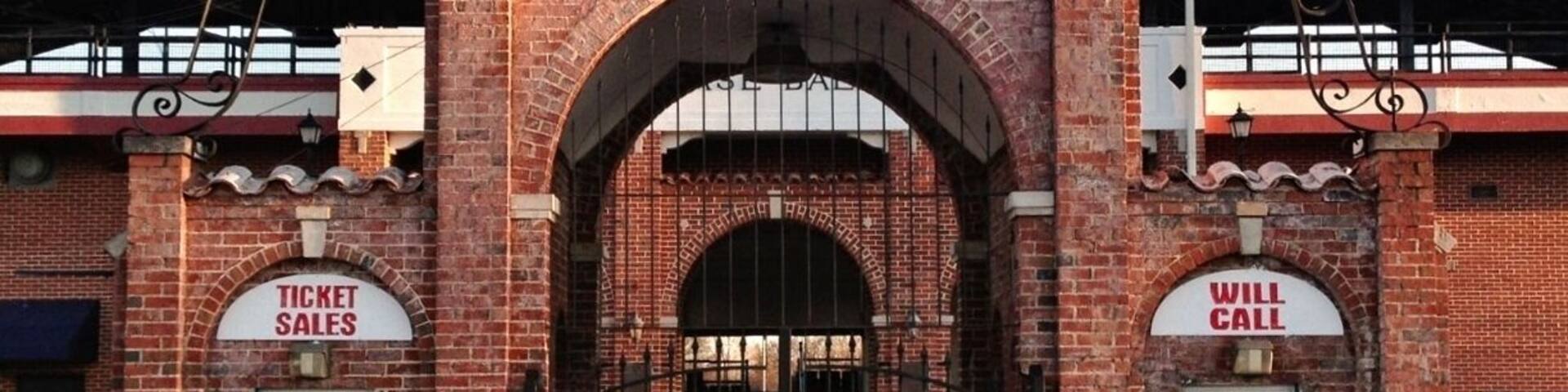 This is Luther Williams Field. It has been home to a number of teams, most recently The Macon Peaches, a minor league team. It began it's long tenure as a field early in the 1900s'. It is one of the longest lasting and still enduring fields in the nation.
More recently a movie, 42, was partially filmed here and the surrounding Macon area. The movie is the story of Jackie Robinson, the first African American player to play in the National Baseball League. It opens April 2nd. The field seen in the movie and the tunnel that is seen in the posters was here. You can now walk around this field and even today, there are still baseball games played here.
This field has been home to some famous players. During the their minor league tenure Pete Rose, Tony Perez, Andrew Jones, and Chipper Jones called this park home. Chipper Jones number, 10, will be retired this year at the Braves stadium.
#cinematrove