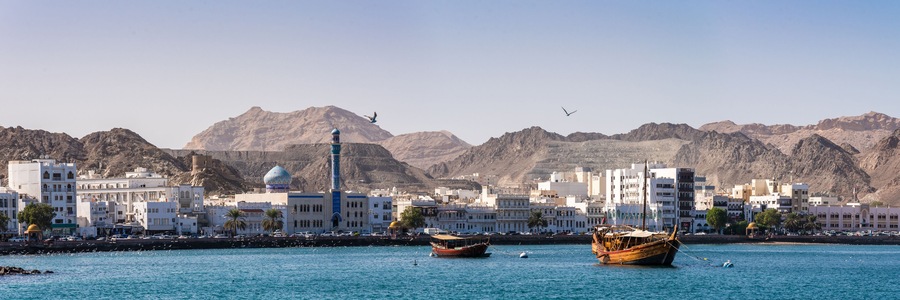 Panorama Daus im Hafen von Muscat Oman