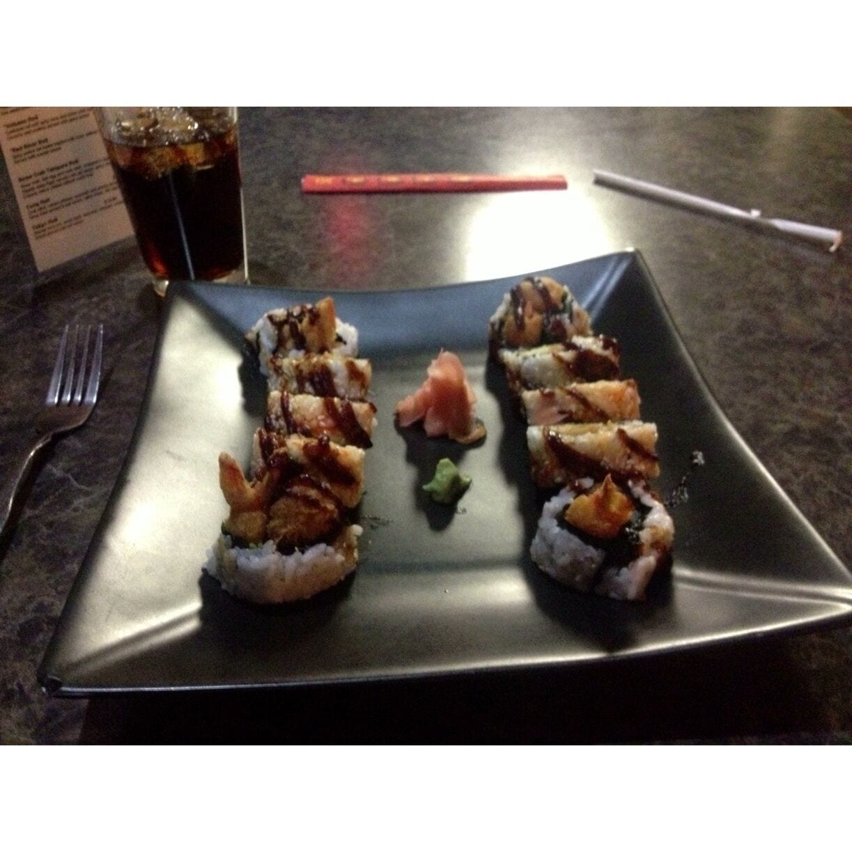 Decent sushi and Japanese restaurant in Mason City, the music here was incredibly soothing.