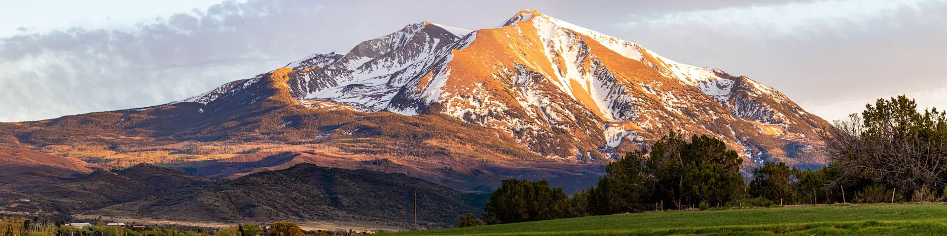 Beautiful view of mountain Sopris Aspen Glen Colorado