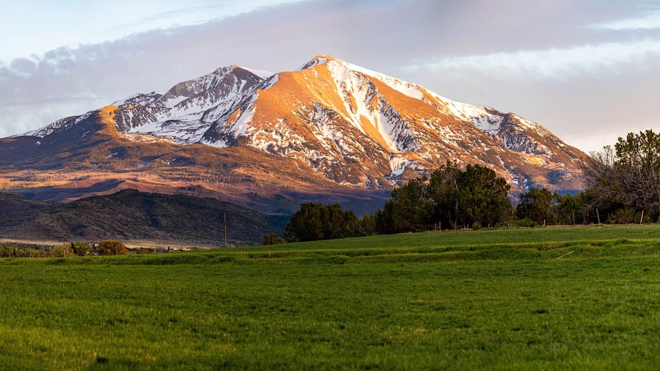 Beautiful view of mountain Sopris Aspen Glen Colorado