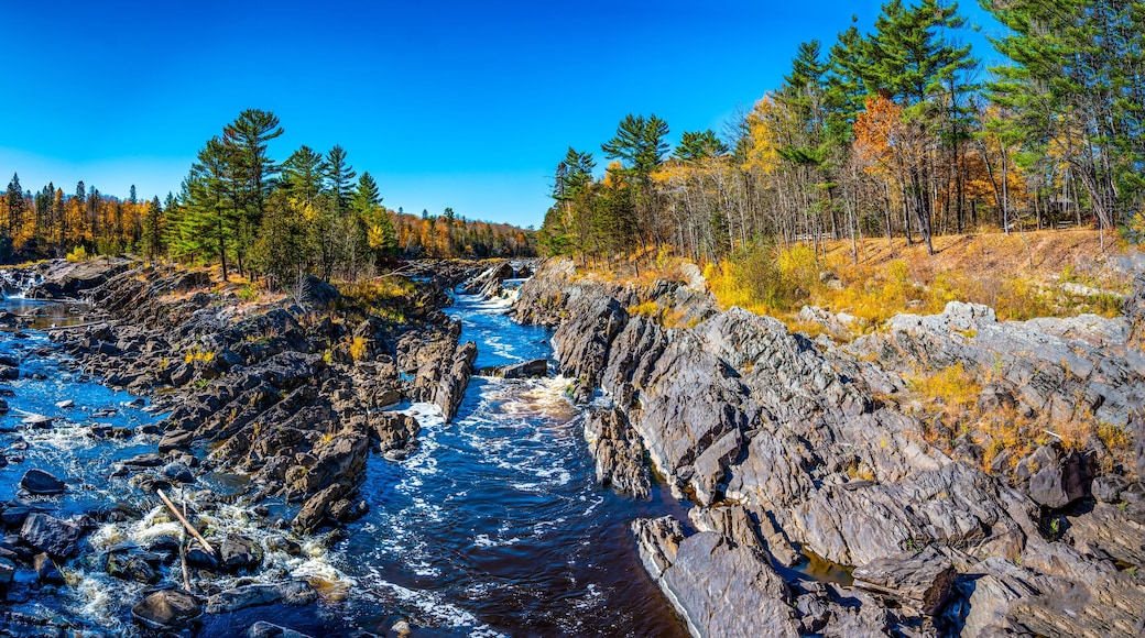 Panoramic view of the St. Louis River at Jay Cooke State Park in Minnesota, USA