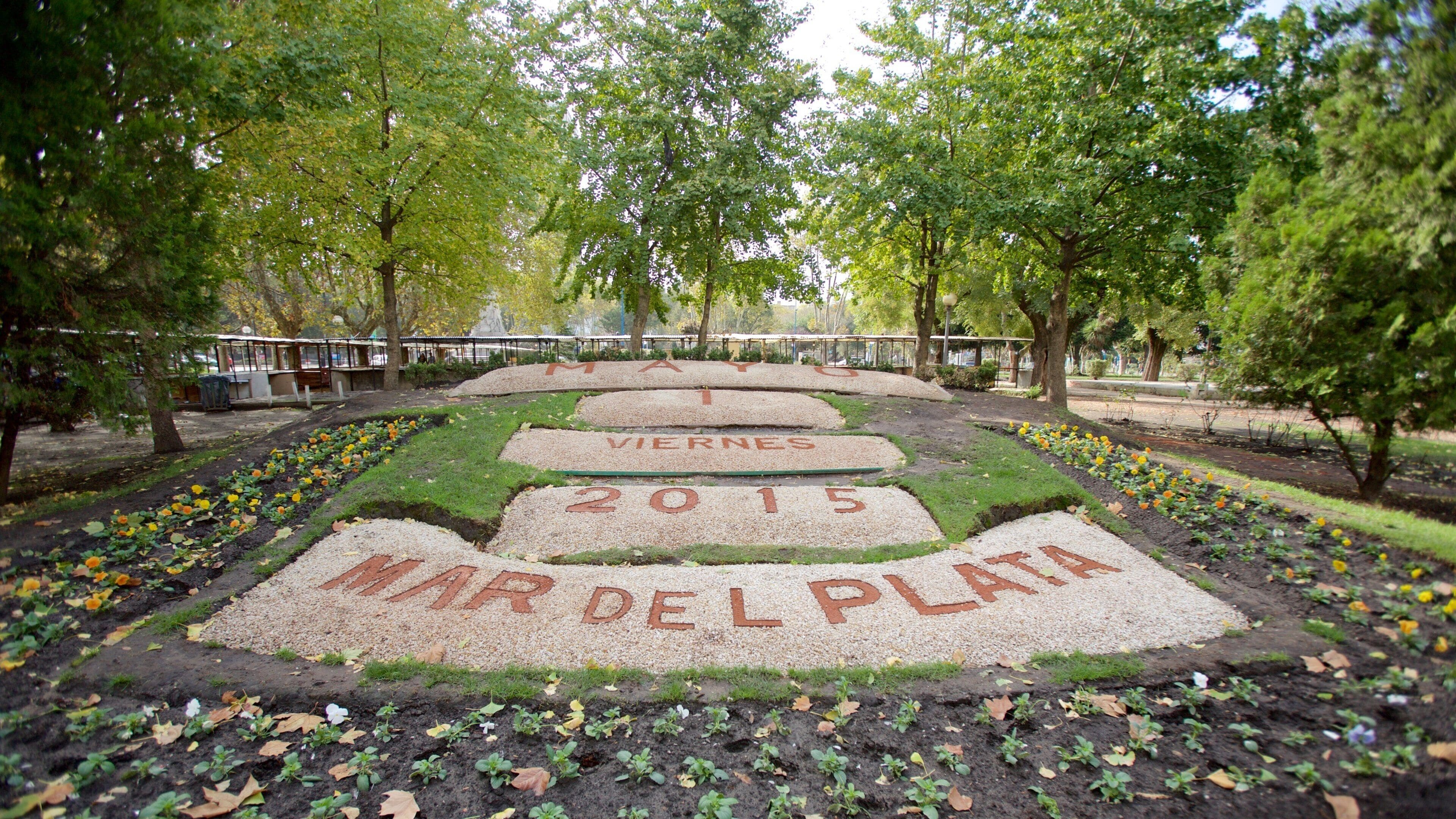 Mar del Plata showing a garden and a monument