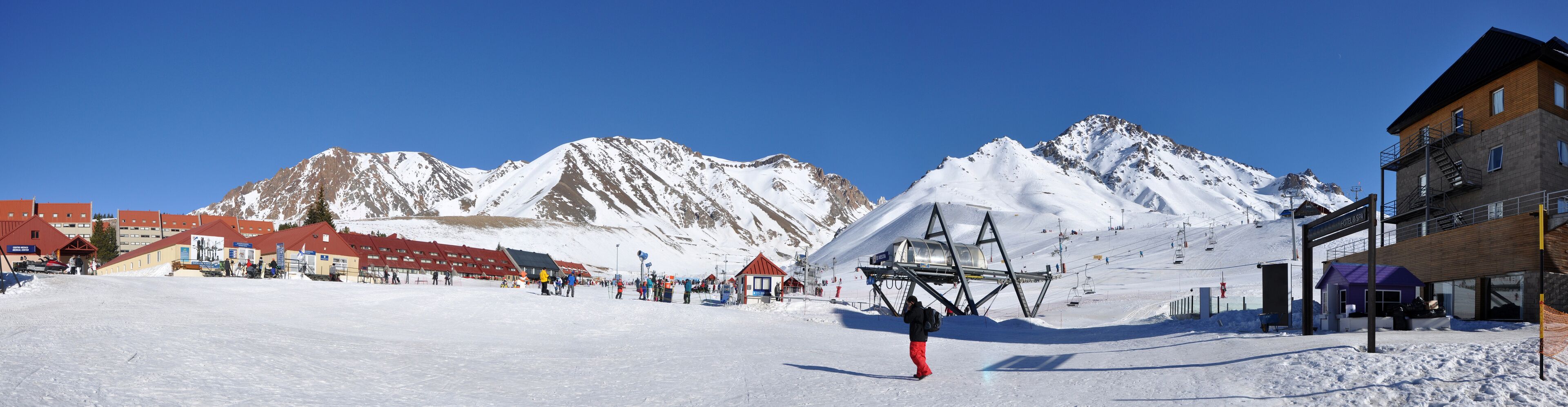 Panoramic landscape of Las Leñas ski resort, mendoza, argentina