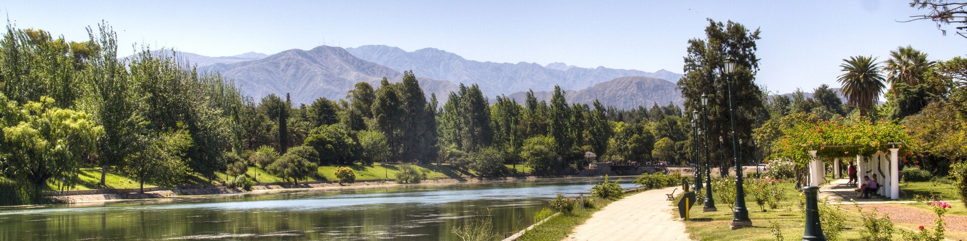 Walking path near the lake of Mendoza, Argentina; Shutterstock ID 165178079