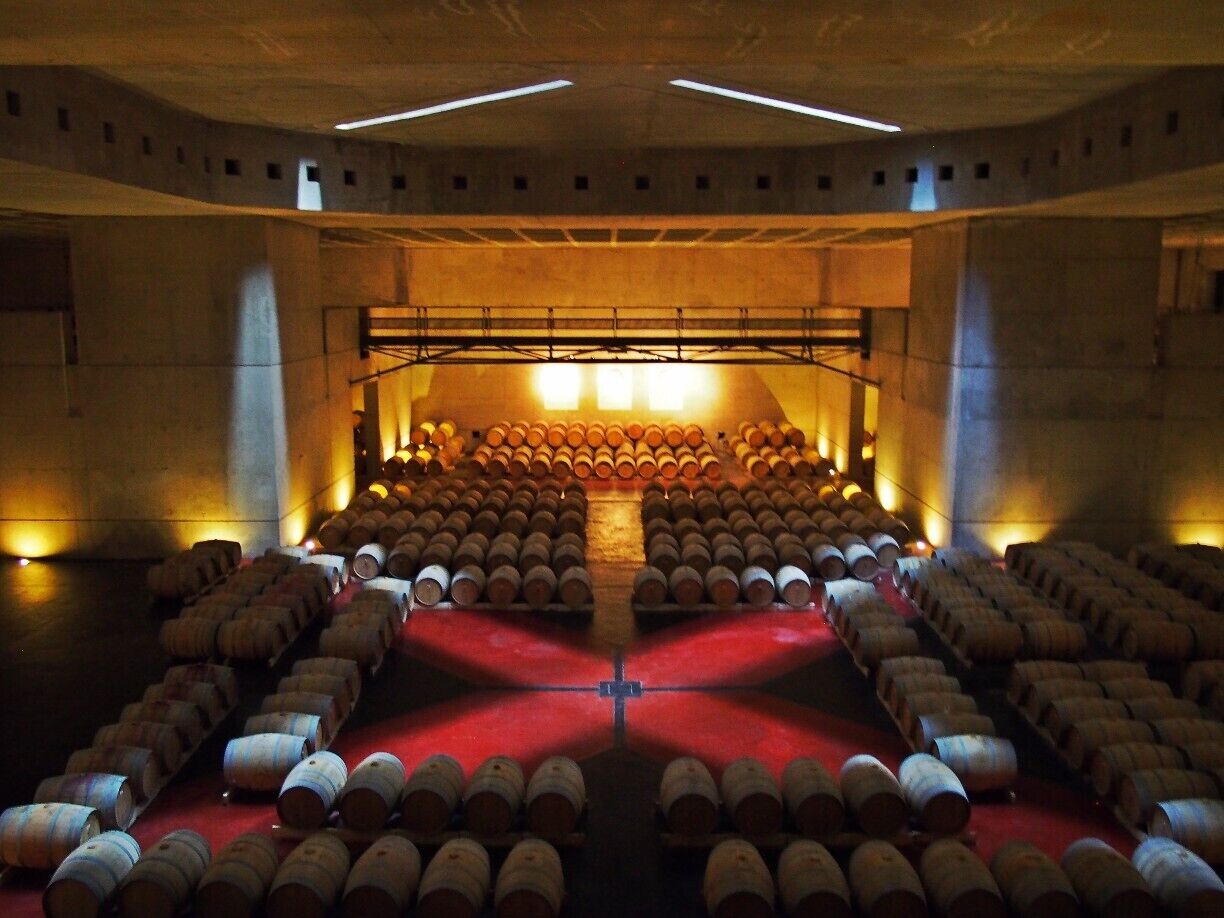 This is the wine cellar at O Fournier in the Mendoza wine region in Argentia.  Omnius  and incredible.  The architecture and art in the winery may be better than than the wine...