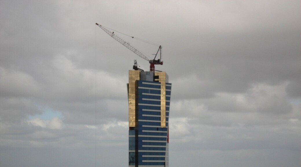Melbourne's Eureka Tower under construction on the South Bank. The Eureka Tower still maintains the title of tallest building in Australia to roof.