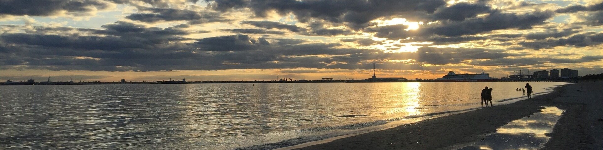 St kilda beach walk during sunset