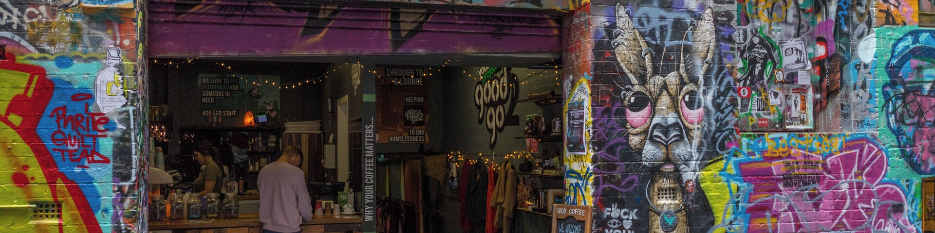 Hosier Lane is place for graffiti. The art in this lane is changing all the time.