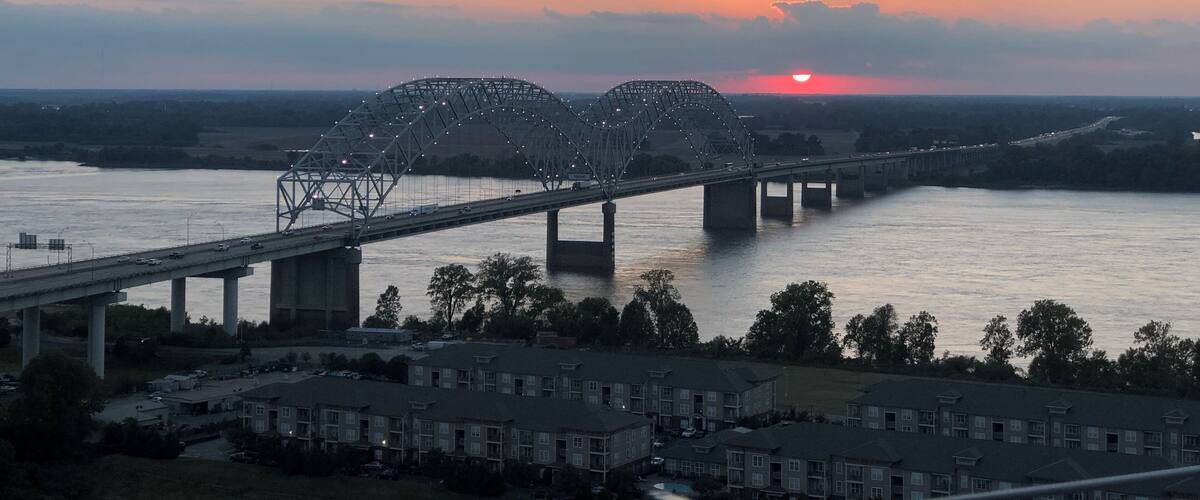 Spectacular sunset from the top of Bass Pro.