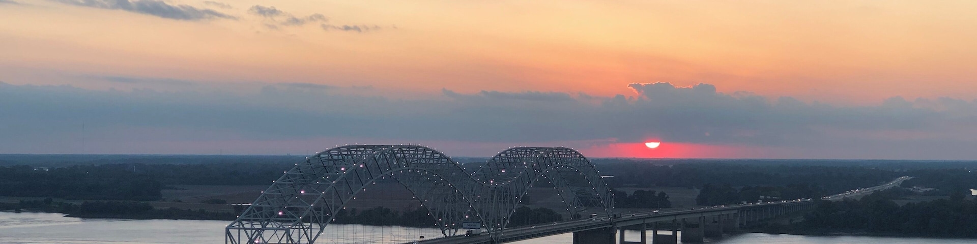 Spectacular sunset from the top of Bass Pro.