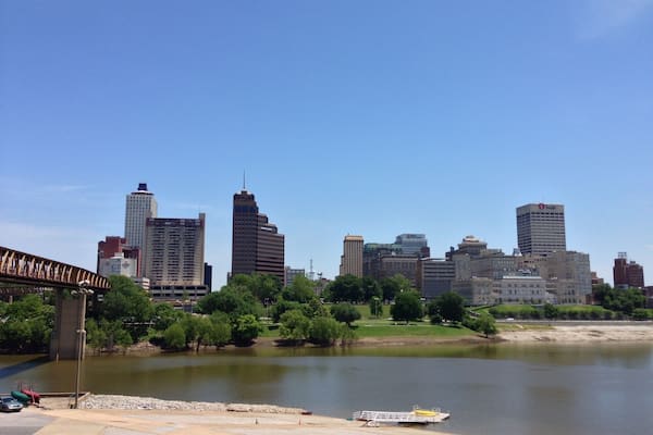 View of Memphis from Mud Island.