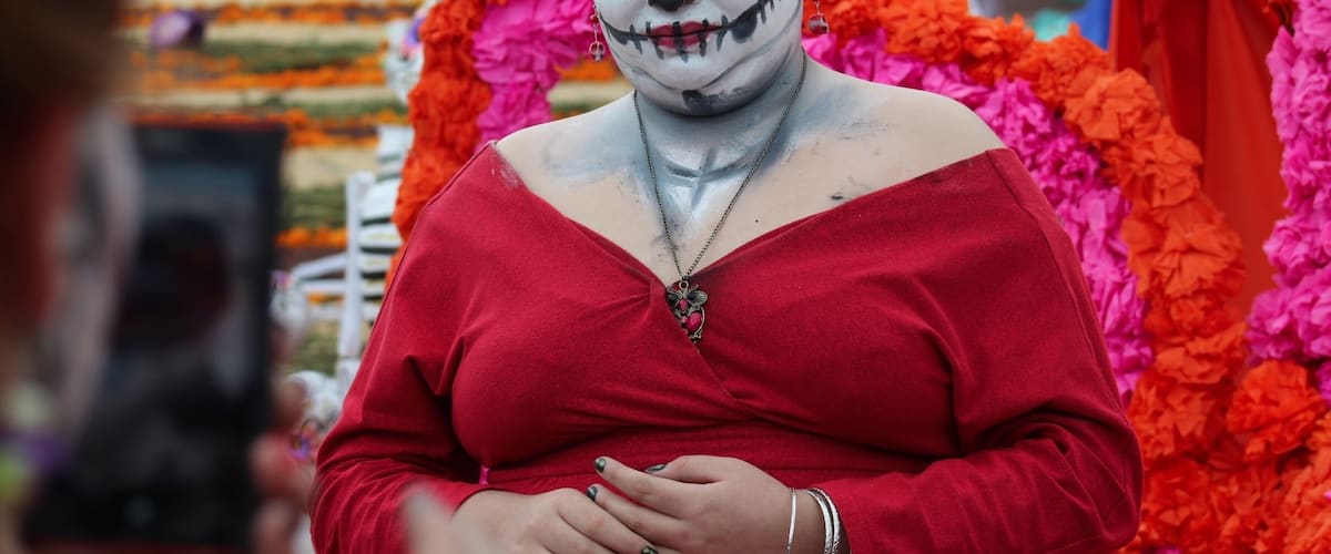 A so called Catrina during the celebration of the Day of the Dead in Mexico 
#outdoors #tradition #mexico #dayofthedead #colorful